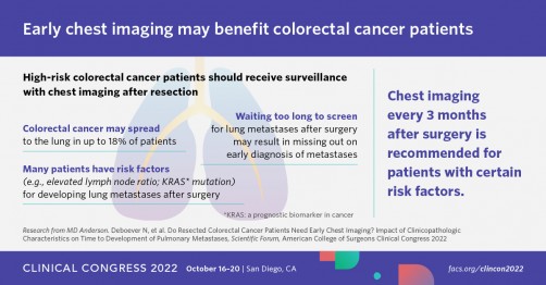 Newswise: Timely Surveillance with Chest Imaging May Benefit Colorectal Cancer Patients 
